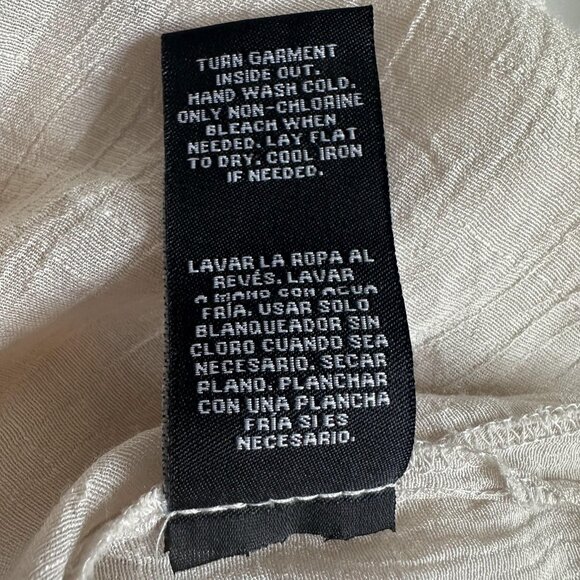 Zac & Rachel Blouse Womens XL Beige Crochet Peasant Boho Flowy Cottagecore‎ - Picture 7 of 9